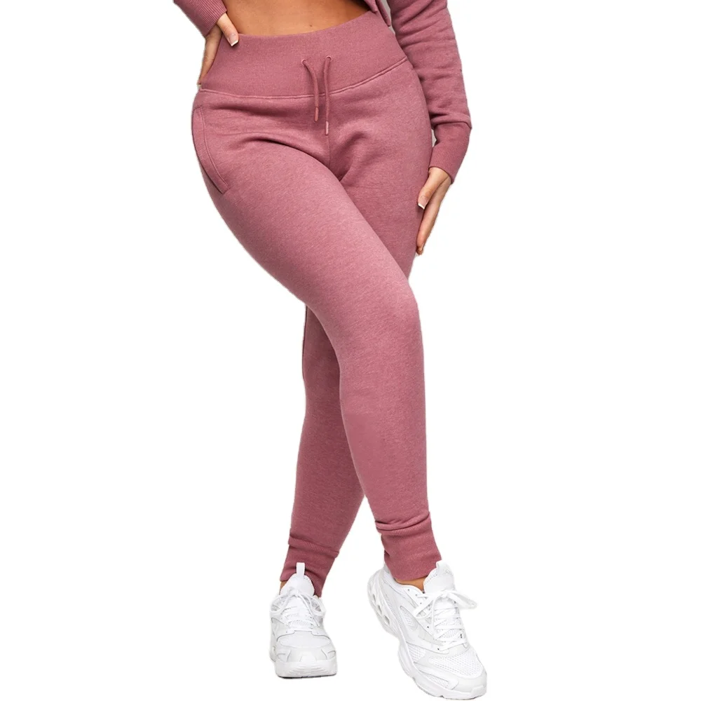 Wholesale sweat pants women jogger set two piece custom streetwear fleece sweatpants cotton joggers for girls casual
