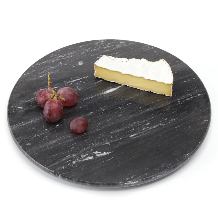 Вращающаяся сервировочная доска для торта, столик-органайзер для обеденного стола «ленивая Сьюзан» из черного мрамора 12 дюймов