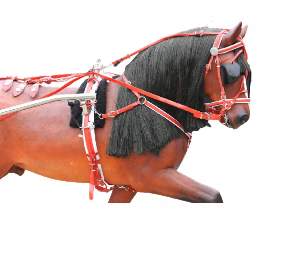 All purpose Quick Hitch Biothene Horse Harness with Red & White Colored Available