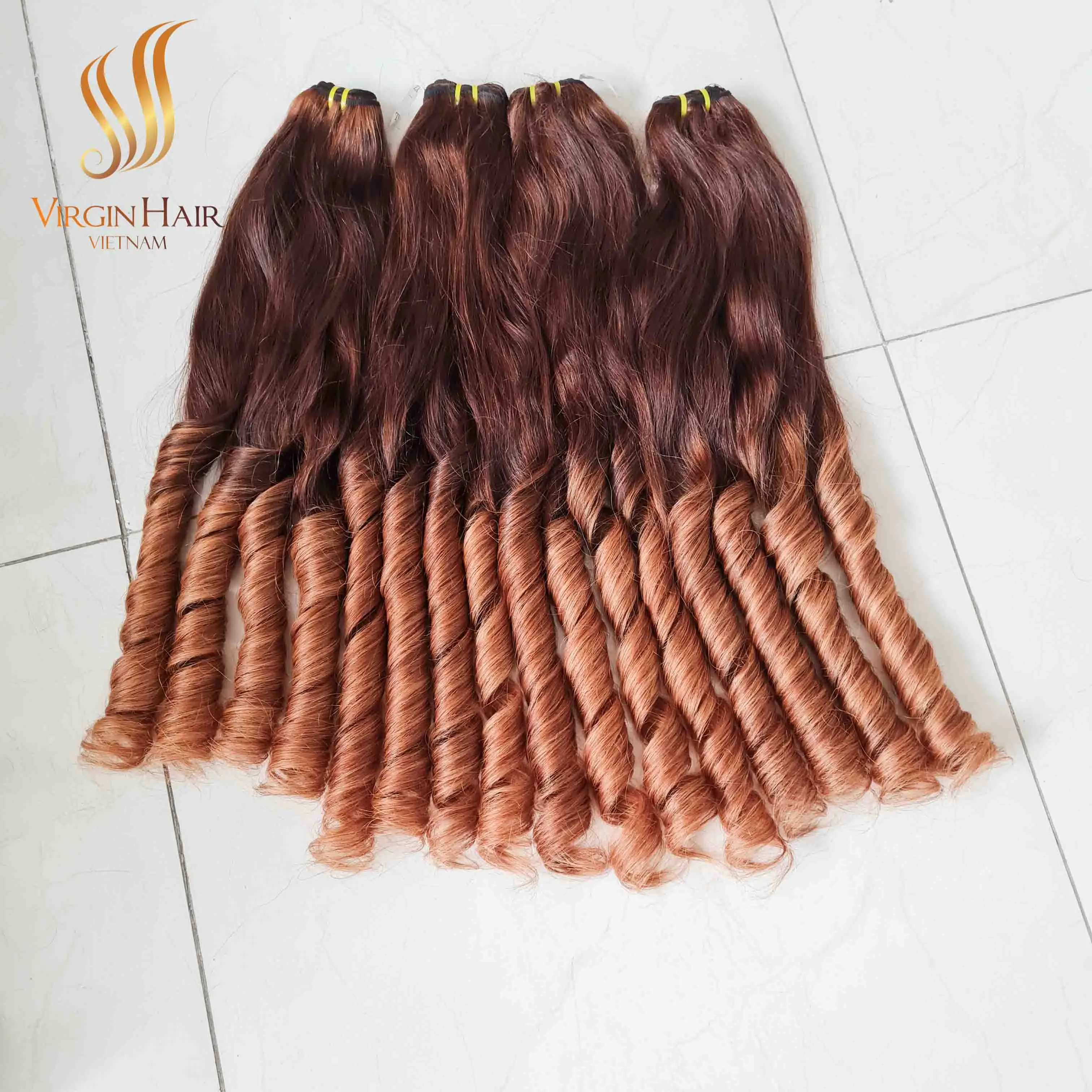 Wholesale Bouncy Hair Bundles And Closure Piano Ombre Color 100% Human Hair Vietnamese Raw Hair HD Lace Closure HD Lace Frontal