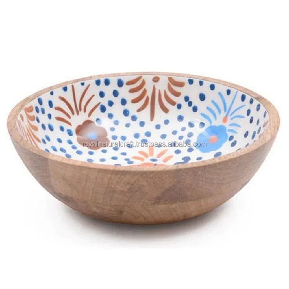 Good Quality wood bowl  Pure Mango Wood Round Wooden Bowl with Tableware Large Size Food Server Ware from Indian Suppliers
