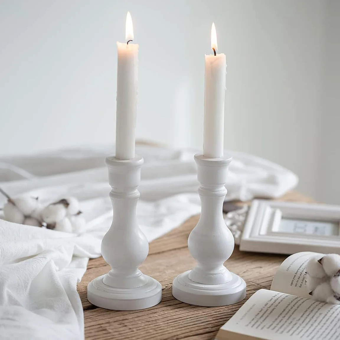 Hot Sale Wooden Candle Holder Set Mango Wood Candle Holder Stand Set of 2 Hand Carved Candlestick at Factory Wholesale Price