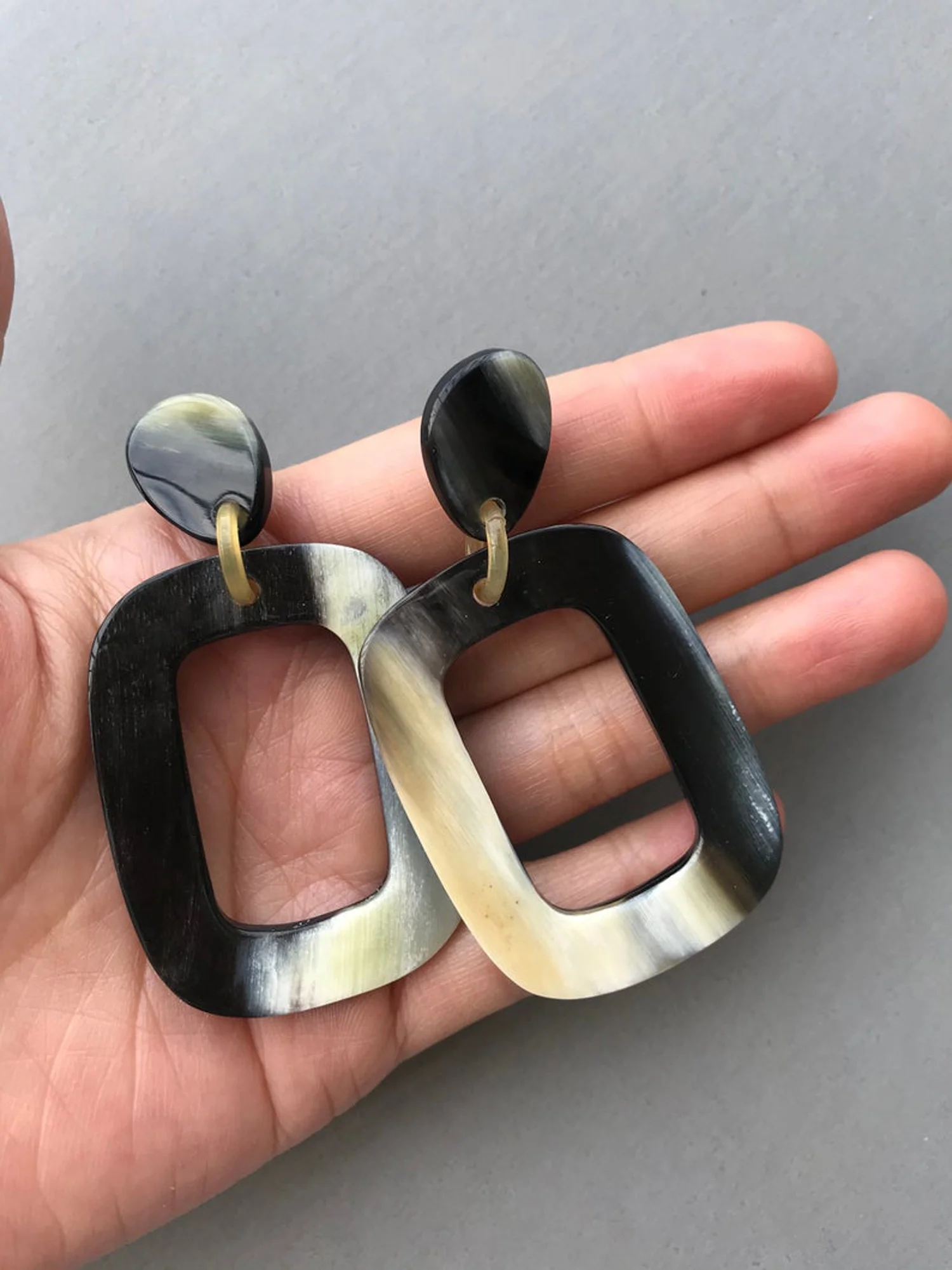 Buffalo Horn Natural Hoop Earring  New Design Natural Shade Custom Shape Drop Earrings set for Girls fashion