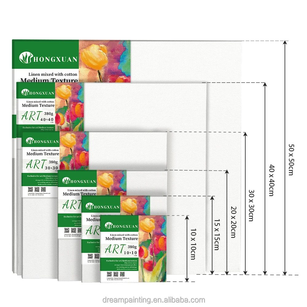 Blank Canvas Panels 6 Pack 380g Linen Mixed Stretched Canvas Print Artist Oil Painting Acrylic