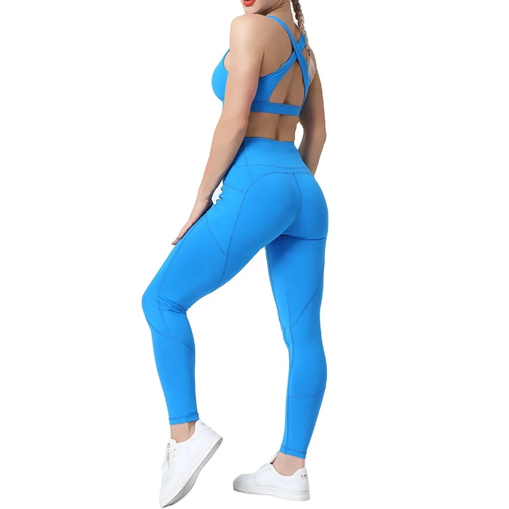 Popular Seamless Yoga Suit Wide bottom suppliers fitness wear yoga gym wear crop top tank top woman yoga sport sexy nude bra
