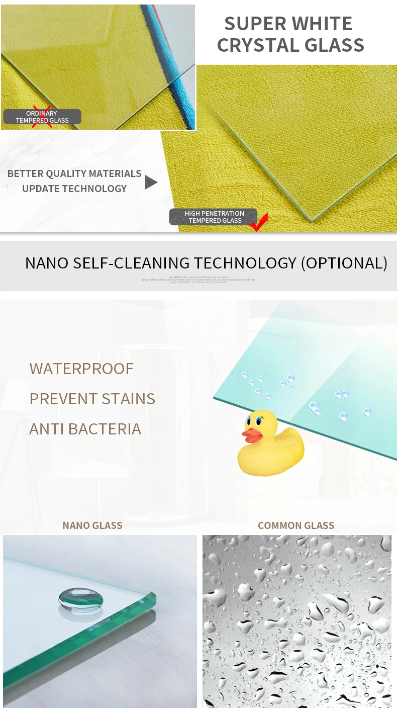 shower room partition tempered glass wet and dry separation bath screen Bathroom simple enclosed shower cubicle
