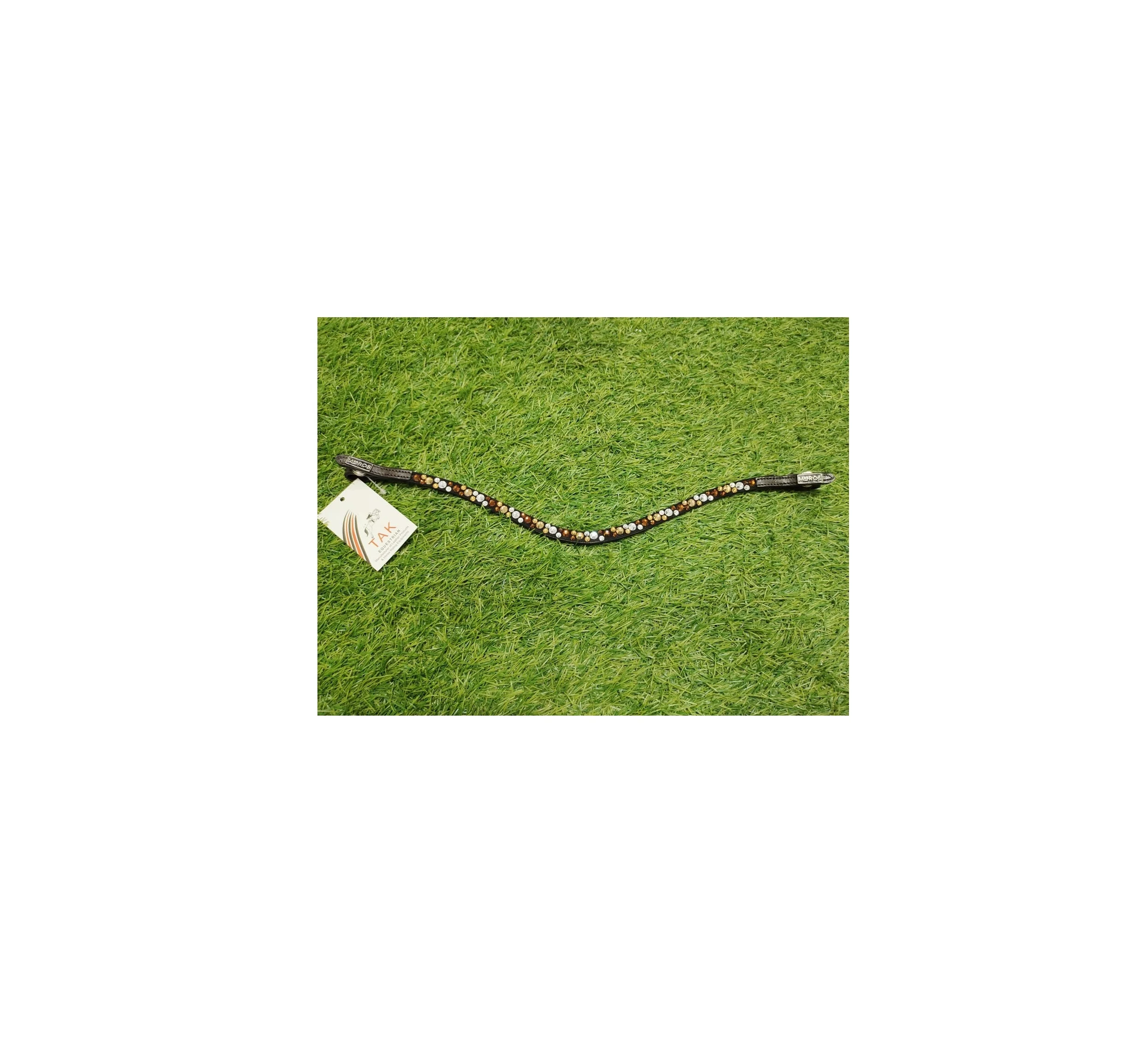 Hot fix brow band Soft Padded U shaped Crystal Bling brow band adjustable horse bling brow band