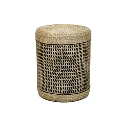 Small Round Bamboo Straw Art Carton Box Abstract Bamboo & Seagrass Support Rope Bamboo and Rattan Handicraft Plant Fiber TT30%