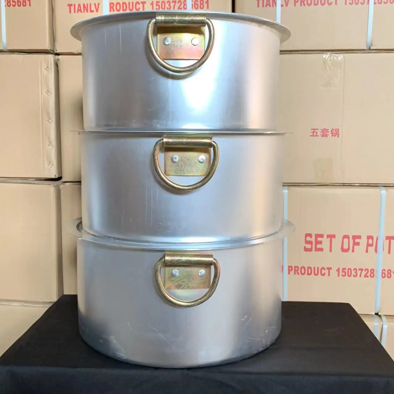 Kitchen cookware aluminum pot set in different sizes