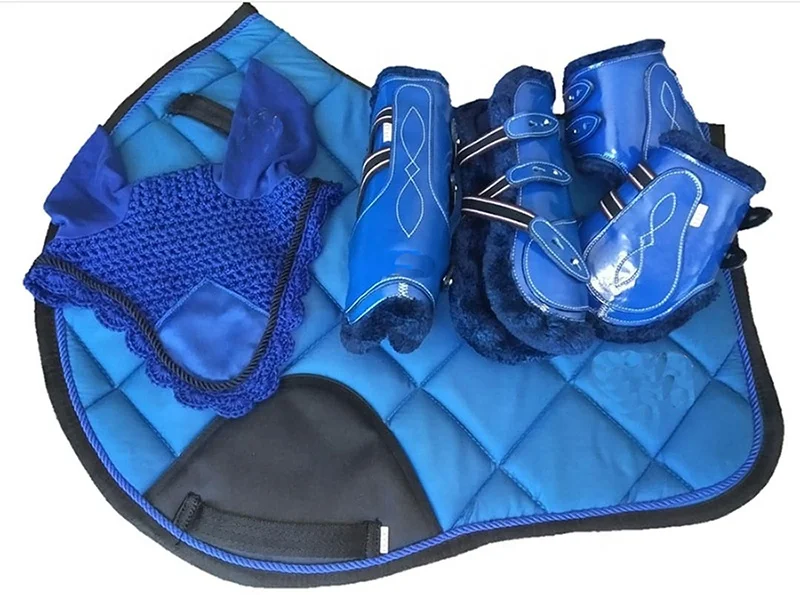 
NEW HORSE 2021 FULL SET SADDLE PAD EAR NETS OR BRUSHING BOOTS IN custom COLOR ENGLISH SADDLE PAD 
