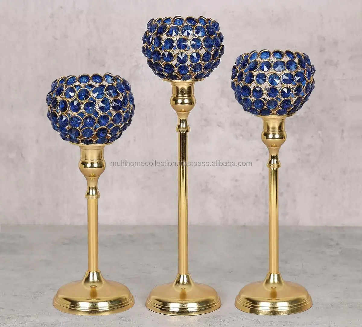 2023 Luxury Style Fancy Standing Candle Holder Tealights Gold Plated Indian Handcrafted Metal iron Candle Holder For Christmass