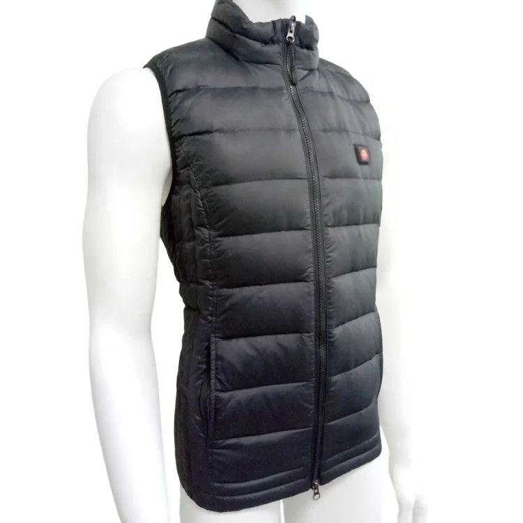 Winter Unisex Washable Lightweight USB Electric Heated Down Vest With 3 Heating Levels