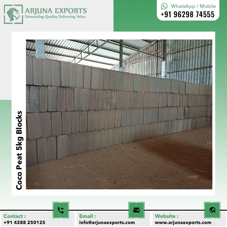 Superior Quality Wholesale Purchase of Coconut Coco Coir Peat or Pith 5kg Block for Beatification of Terrace Garden