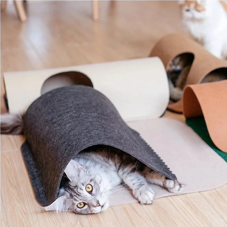 Pet Furniture Felt Floor Maze Kitty Playground Play Labyrinth Pad Activity Toy Cat tunnel Mat