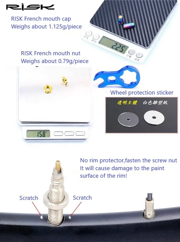 Риска костюм Французский колпачок клапана из титанового сплава высшего качества ультра-легкие титановые регулирования газовое сопло крышки C19-47-49