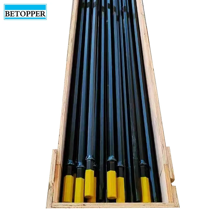 Betopper Brand H19 H22 conical 6 7 11 12 degree taper drill rod for gold mining and granite marble quarry