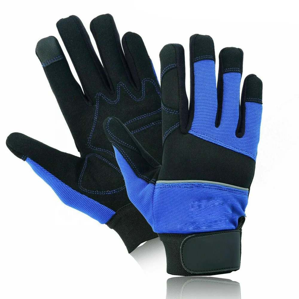 Synthetic Leather Mechanical Gloves Anti Shock Heavy Duty Work Gloves Mechanic Construction Gloves Safety For Maintenance