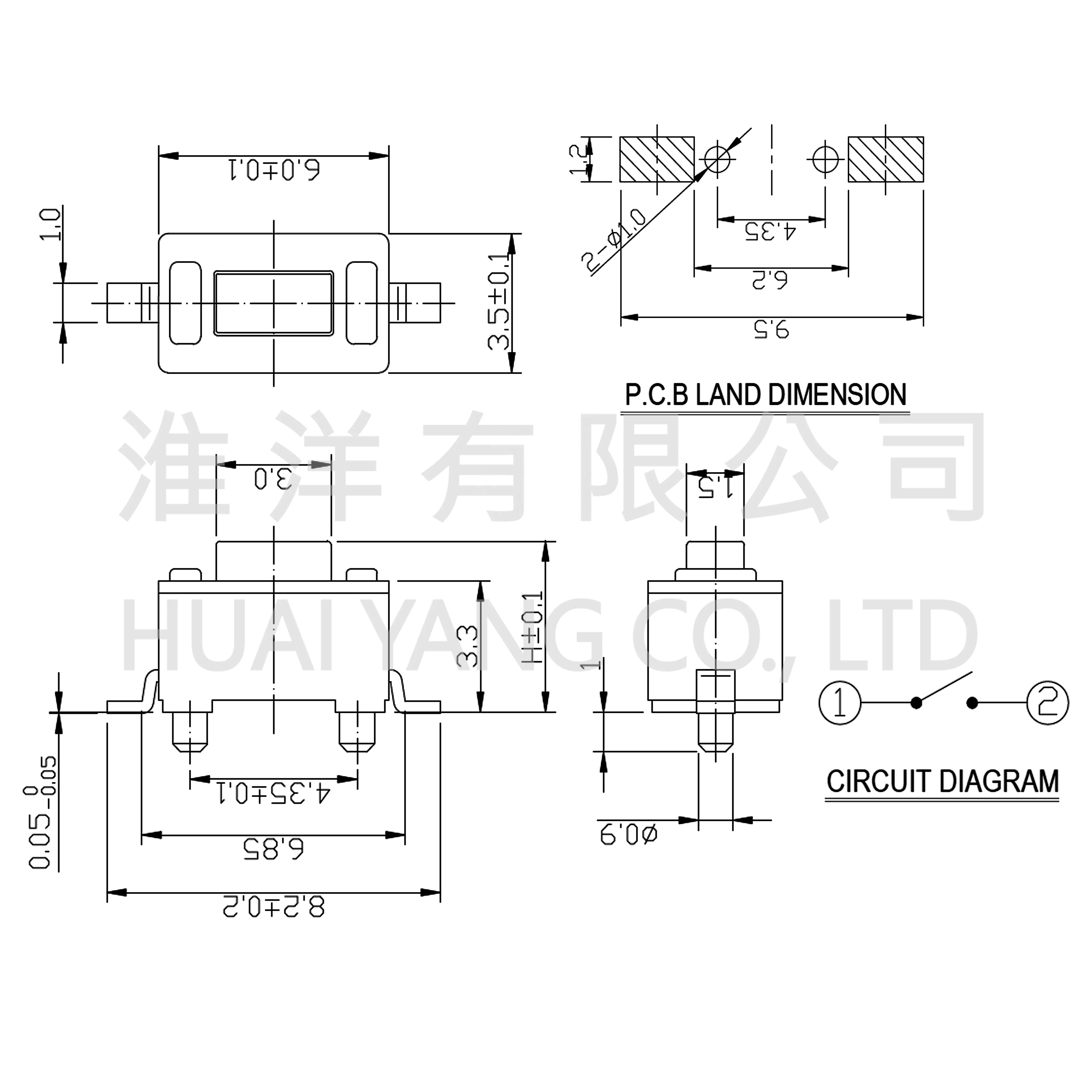 6X3.5 тактовый переключатель 180 SMD SMT Тактильные HTSVTBM11-BA043BB1-R