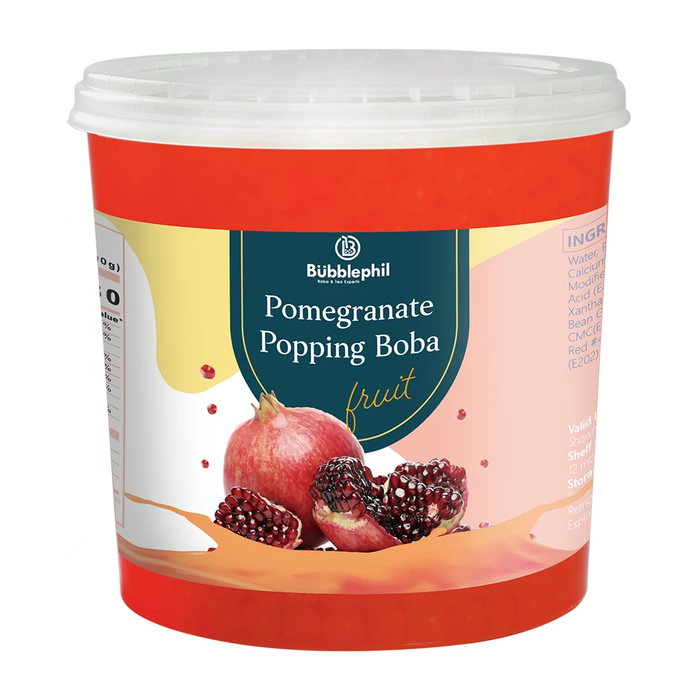 Safety Ingredients Pomegranate Flavored Popping Boba for Bubble Tea