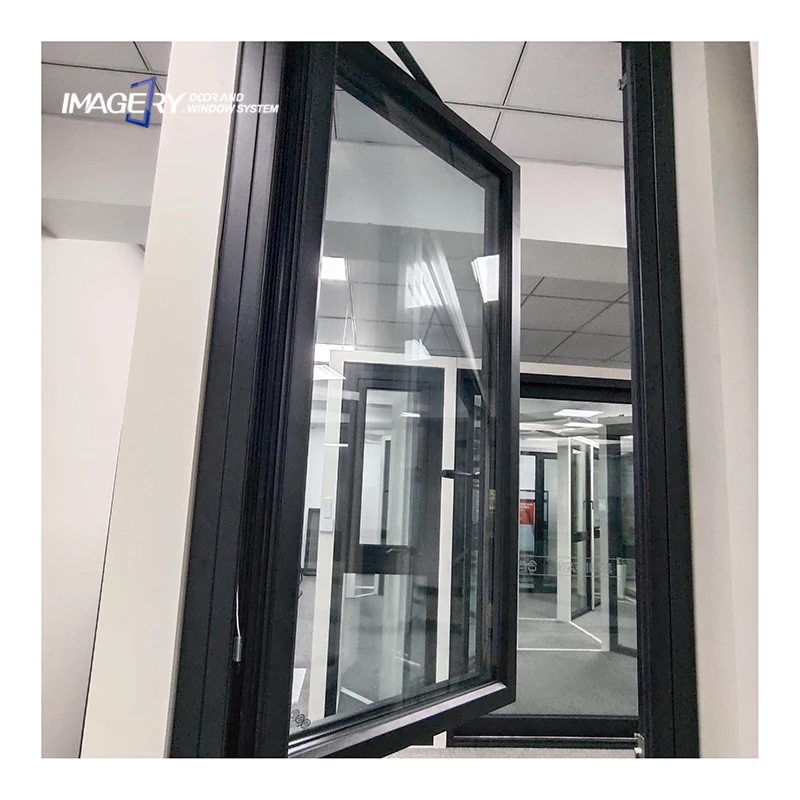 Universal Imagery Electric Power Aluminum Casement Windows Modern Chinese Design Style Remote Control Louver Curtains for House