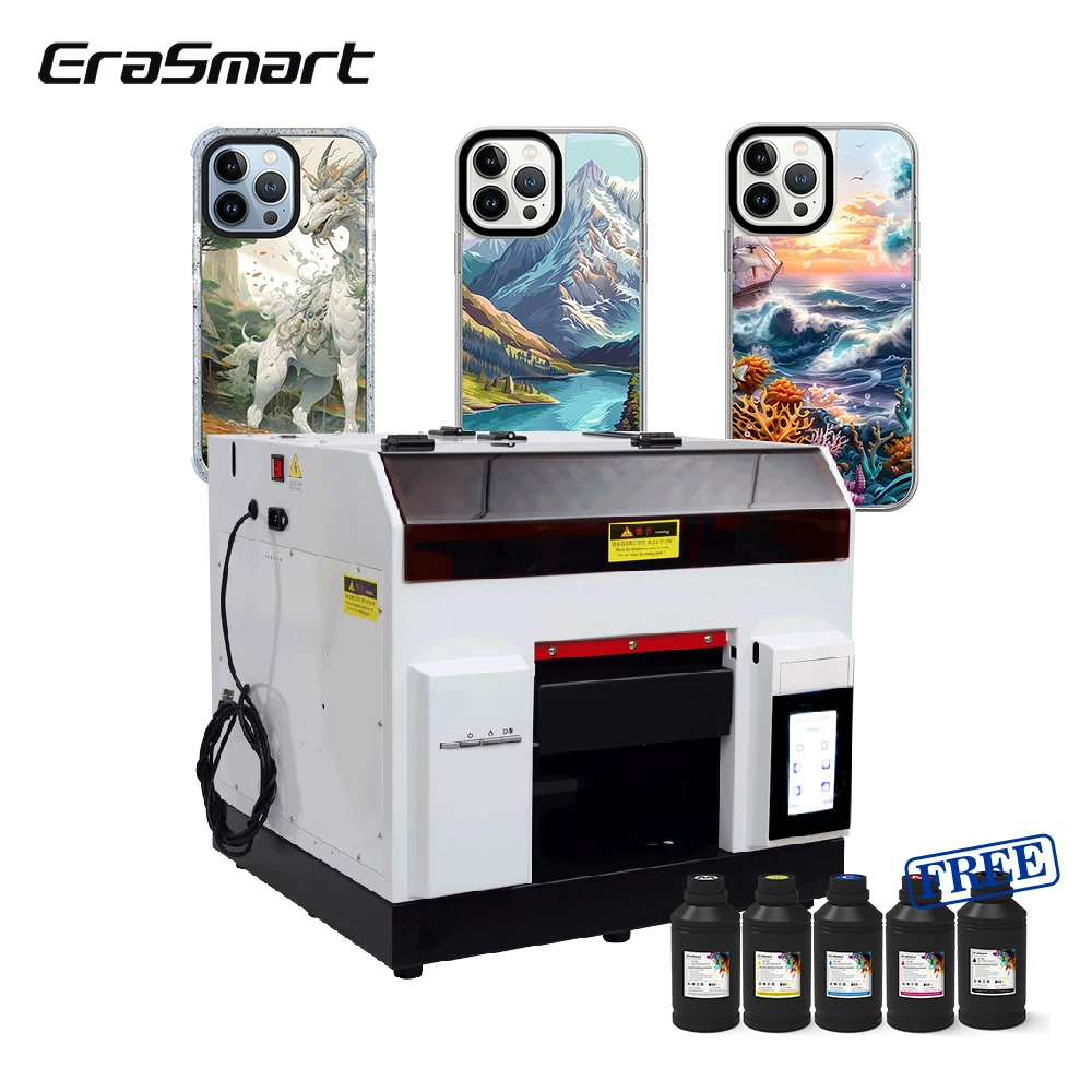 A4 Uv Printer Flat bed Printing Machine On Phone Case Pen Golf Glass Bottle Can Flat Bed Rotary
