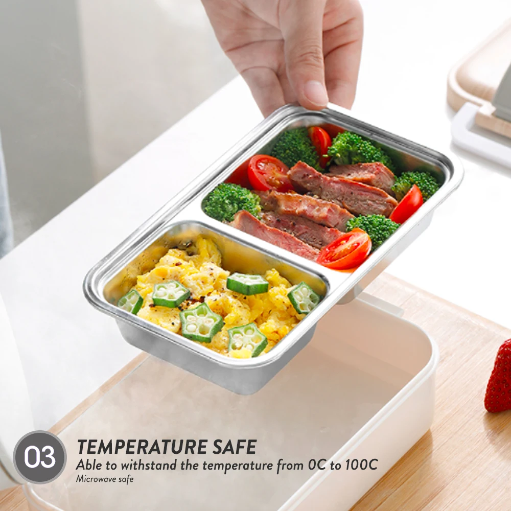 Elianware Eco Friendly High Quality Two Layer BPA Free Plastic Bento Lunch Box with Utensils Fork & Spoon