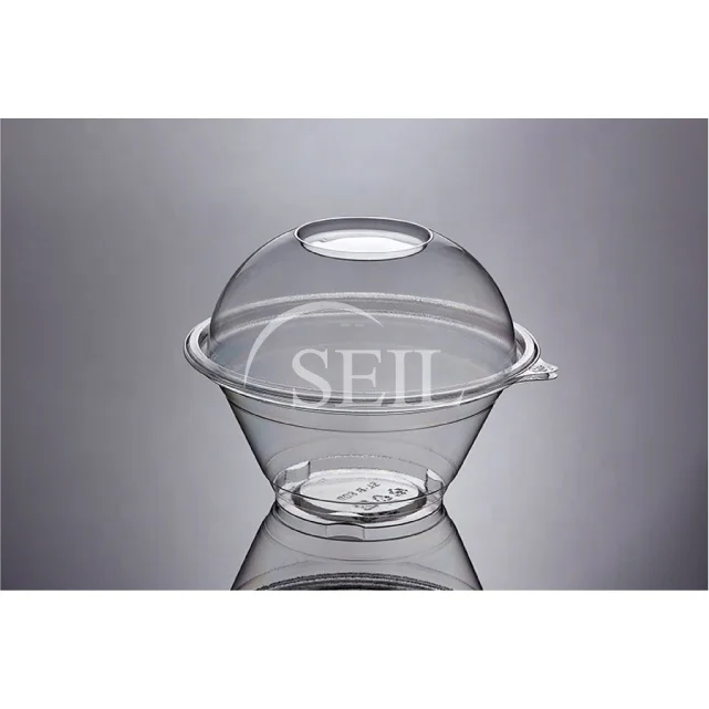 SL-B800 Round Disposable Food Plastic Dessert Cup and Clear Lid for Fruit Vegitable Salad Yogurt Cake Shaved Ice Flower