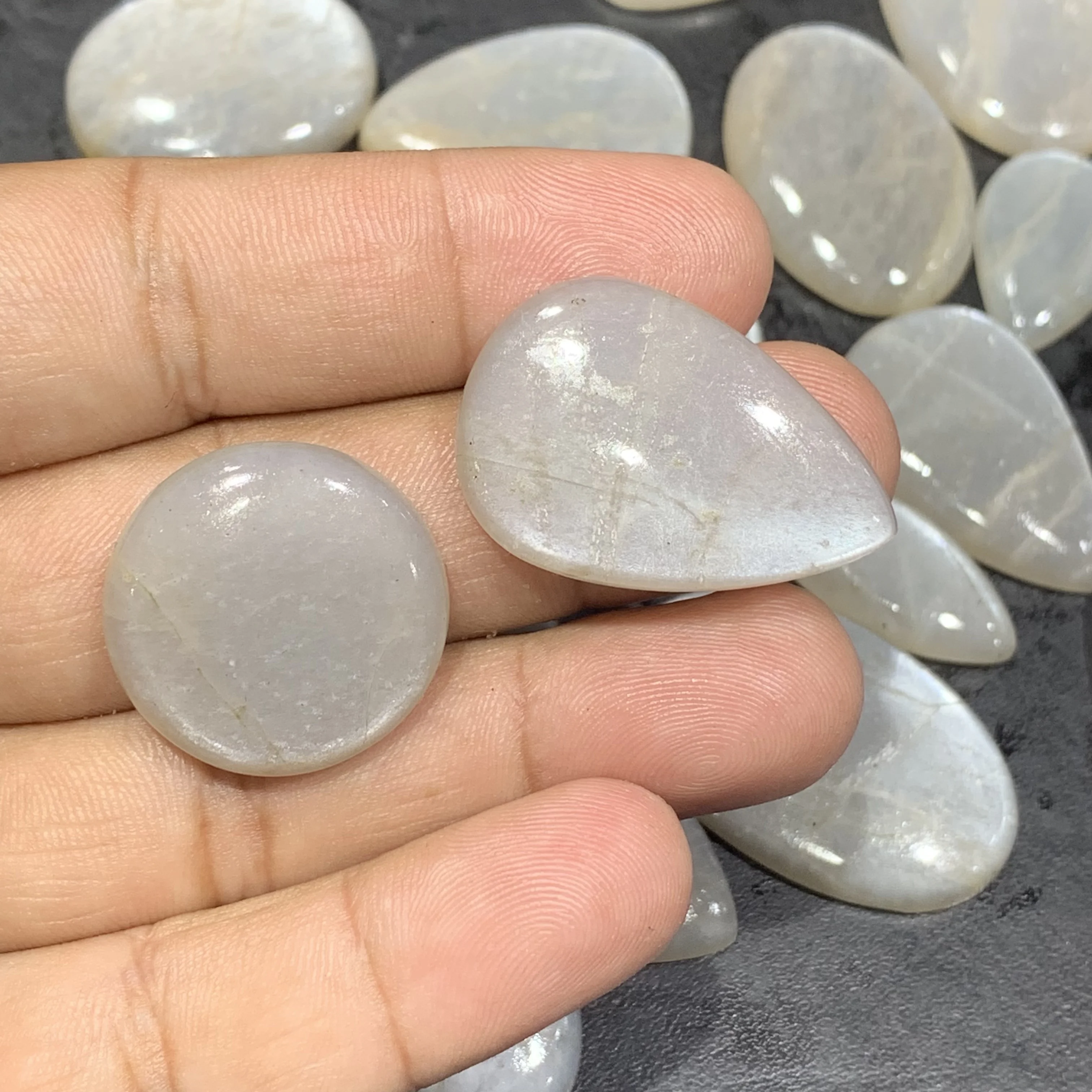 Loose Gemstone Natural Top Quality Earth Mine Stone Gray Moonstone