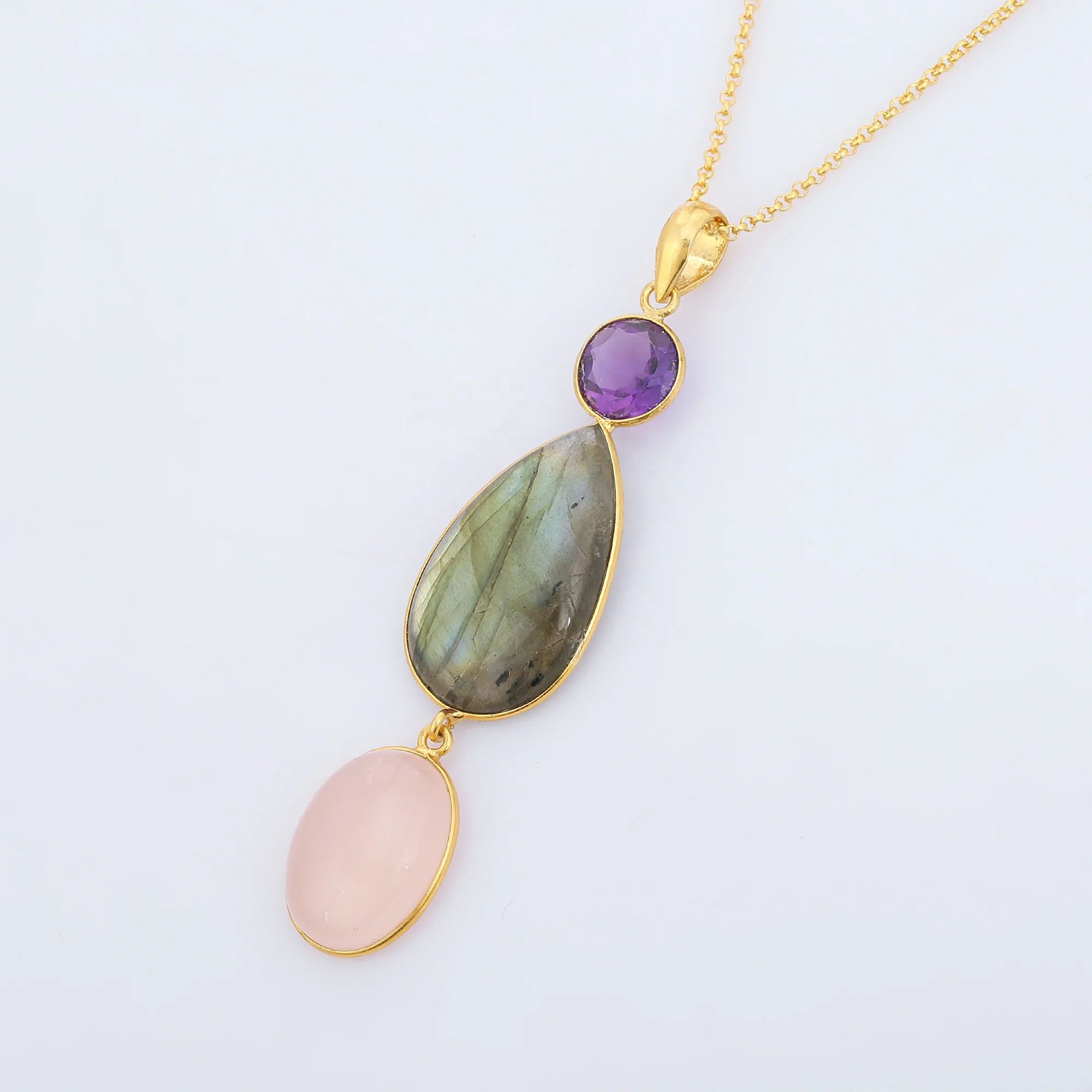 Top Selling Multi Stones And Multi Design Necklaces Made With 925 Sterling Silver Trendy Jewelry