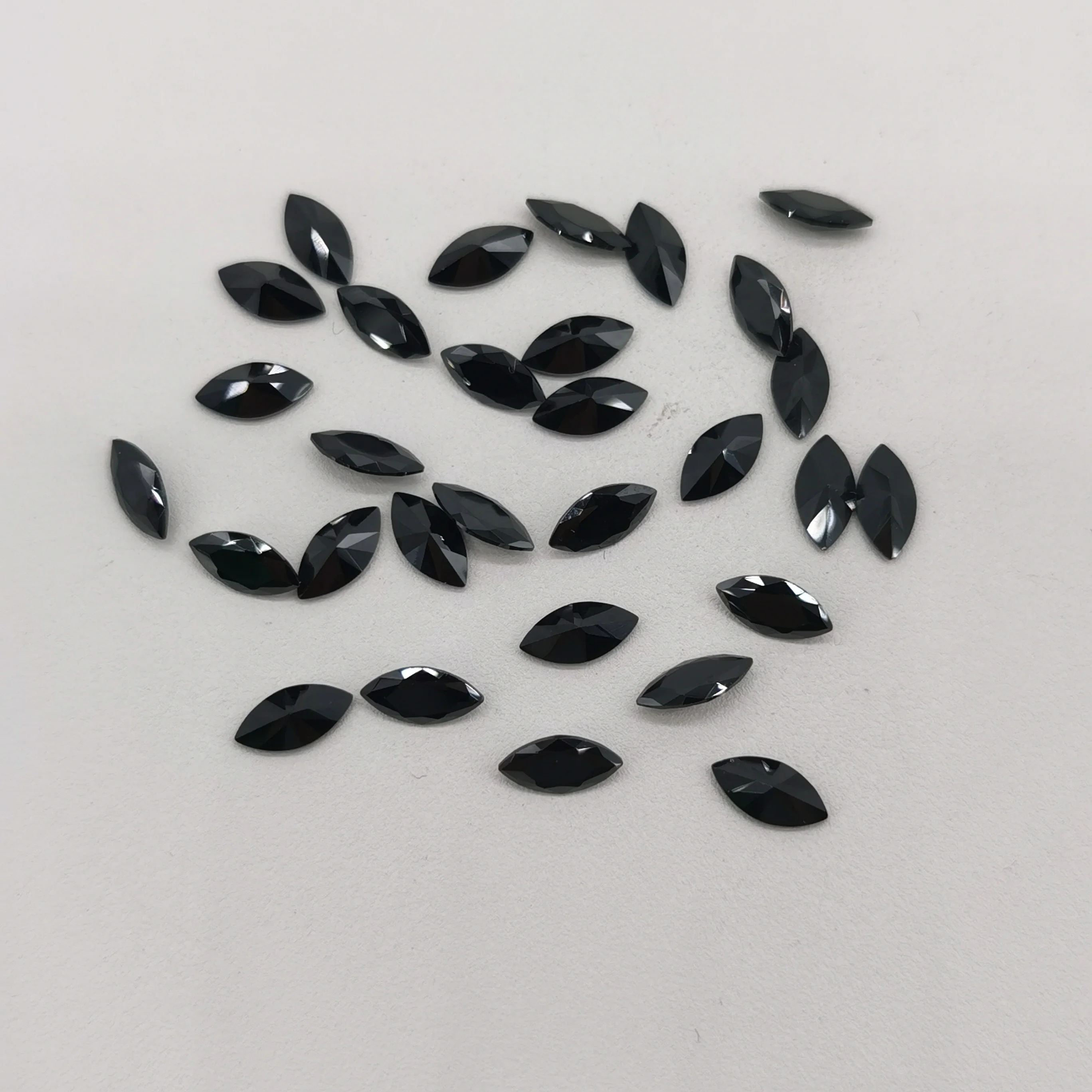 Baifu Jewelry loose gemstone black marquise cubic zirconia for jewelry