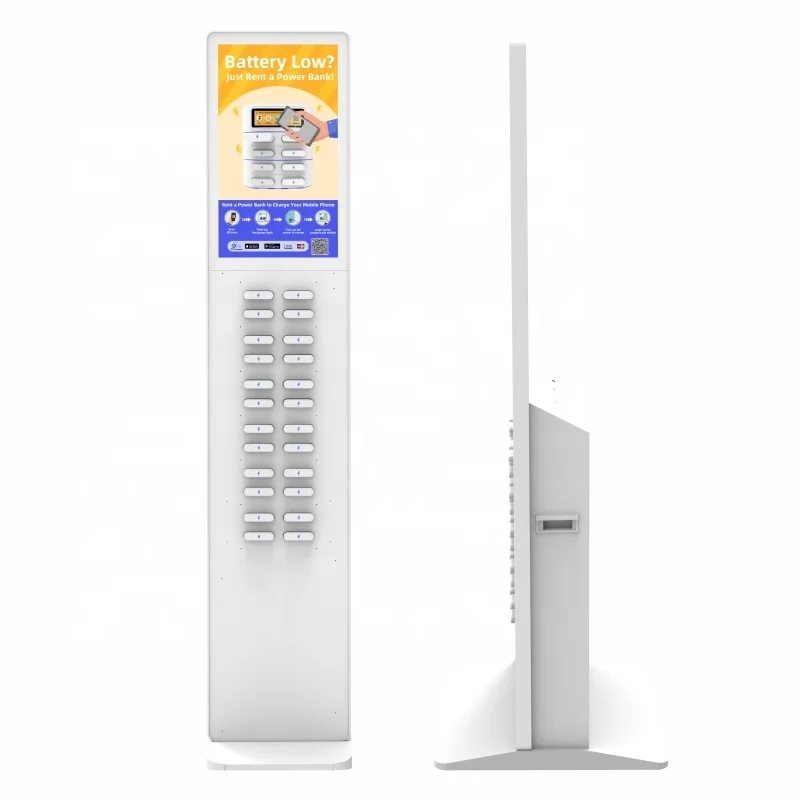 Cell phone power bank rental stations charging Kiosk LCD commercial display