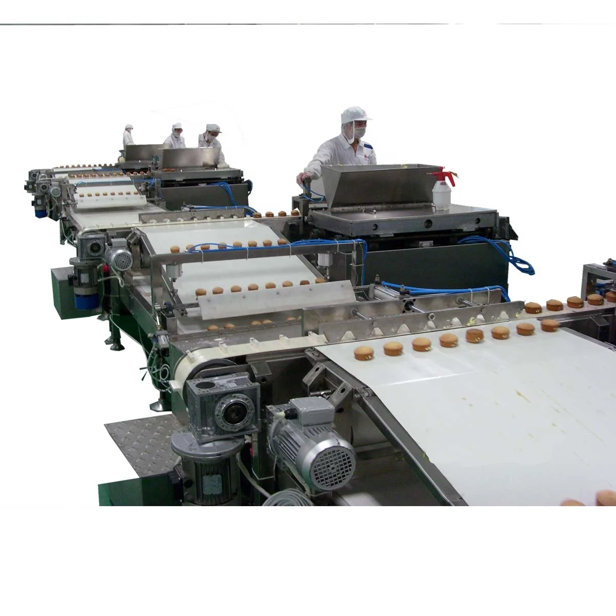 custard Cake Production Line with baking oven // sponge cake making line with good material