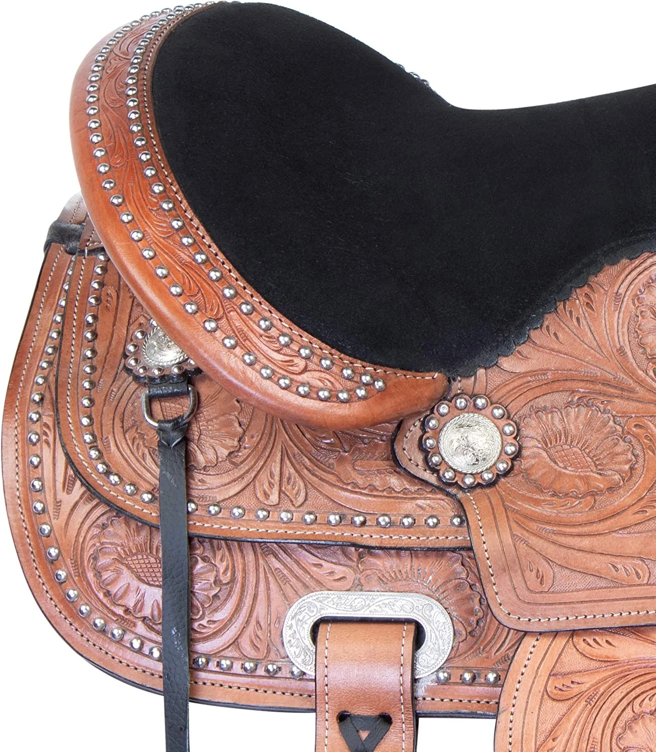 Premium Quality Western leather Horse Saddle With Matching Horse Tack Set Genuine Leather Barrel Saddle English Racing Saddle