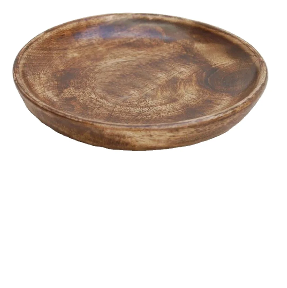 wooden round tray antique for home hotel restaurant spa and festive use kitchen round tray customized wooden trays round  plates