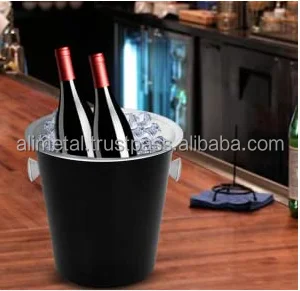 Mat Black Wine Beer Ice Bucket Heavy Built Bottle Bar Cooler for indoor outdoor parties Customizable