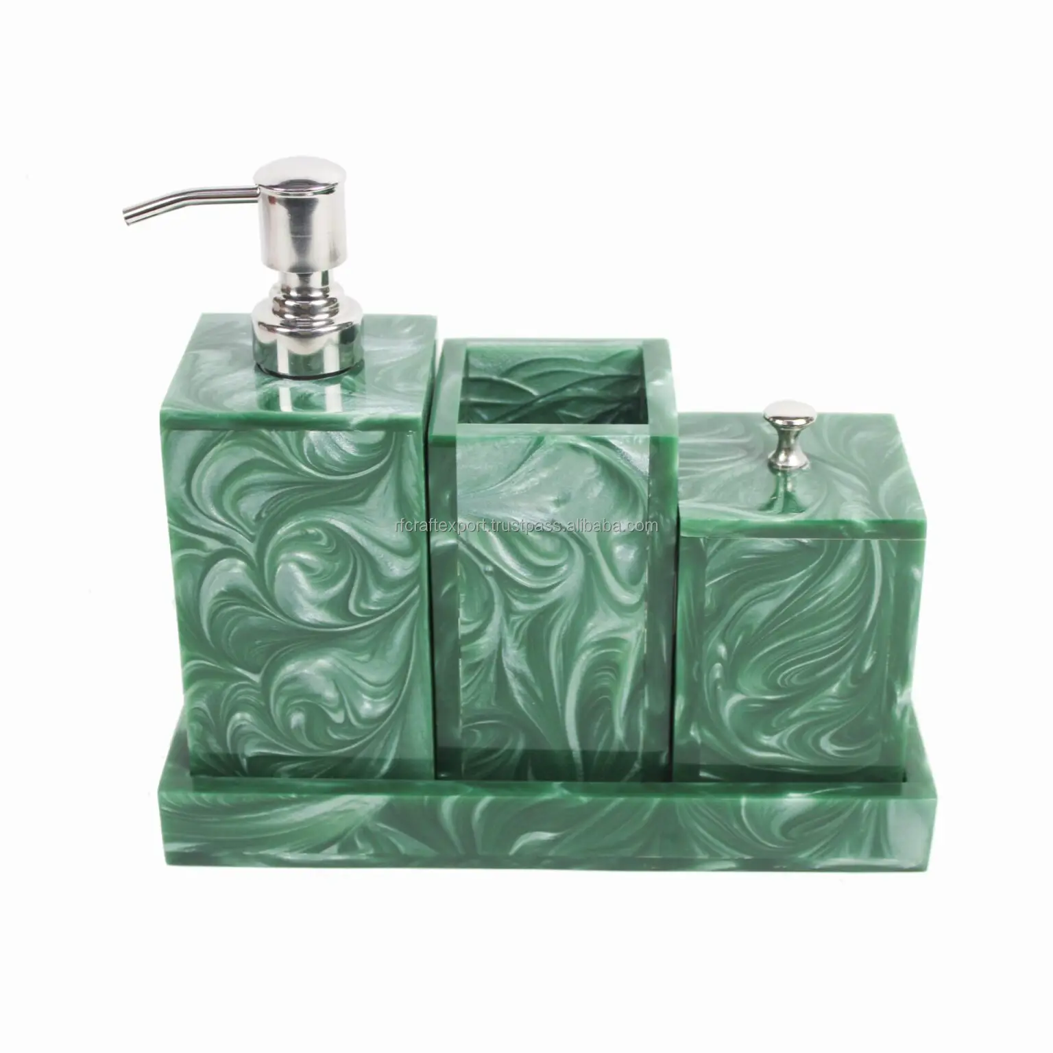 New Luxury pink swirl 4 Piece Resin Bathroom Accessories Set for Home Hotel amenities