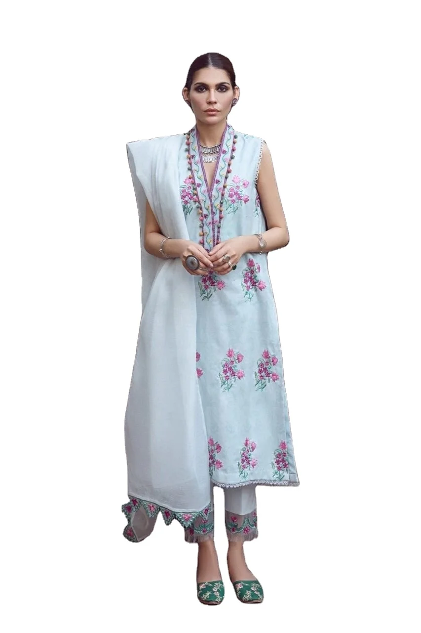 Premium Quality 2022 Latest Design Wholesale Pakistani ladies shalwar kameez customized color size best stitching Quality