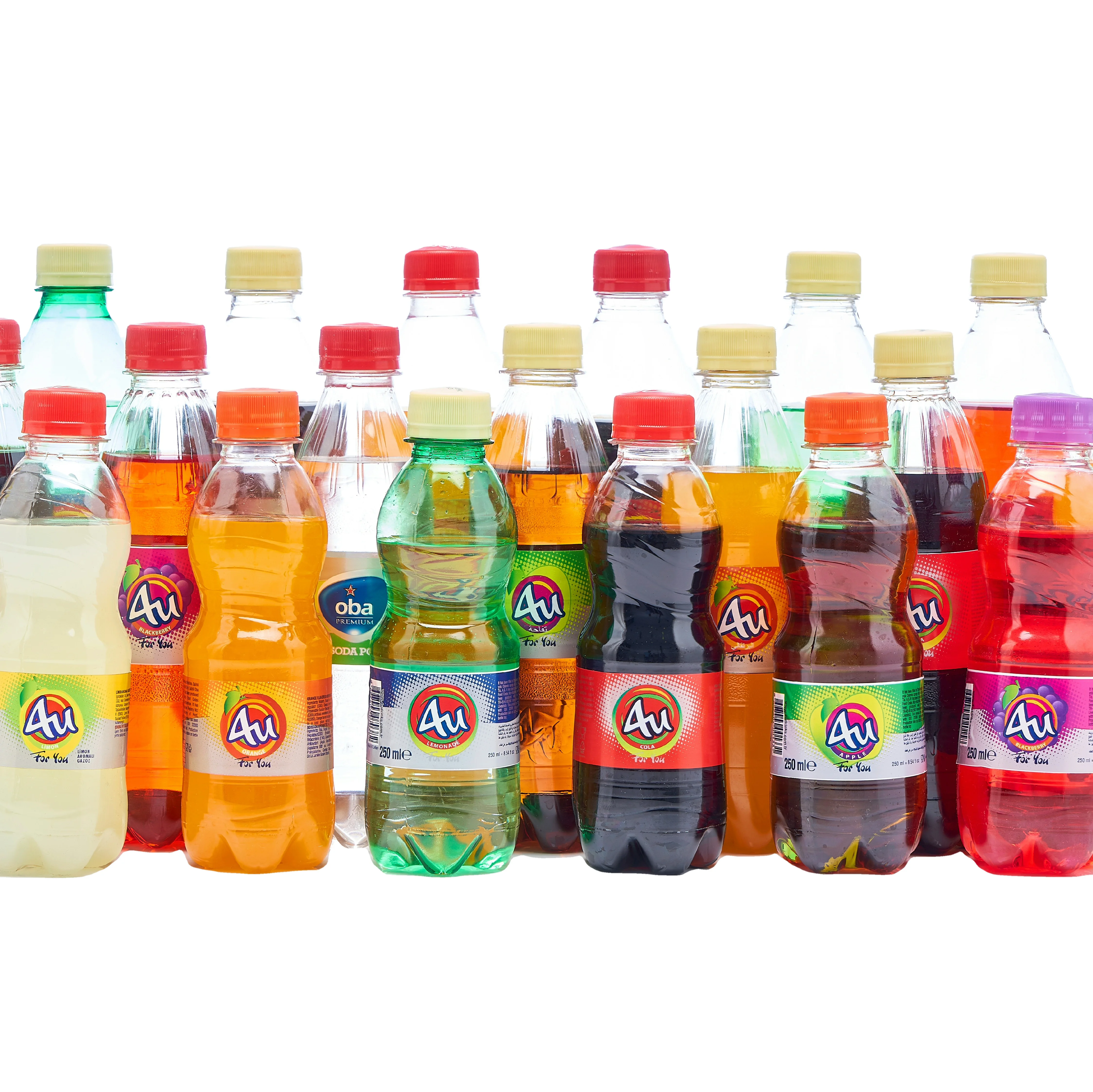 500 ml 4U Cola Orange Lemon Gazouse Apple Blackberry Flavored Halal Cold Carbonated Soft Drinks Non alcoholic Beverage