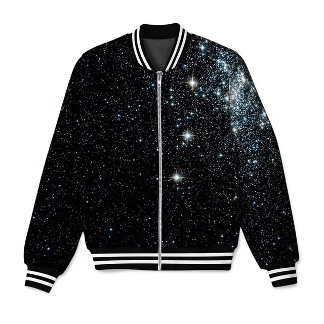 GALACTIC DRAGON SCALE TEAL BOMBER JACKET
