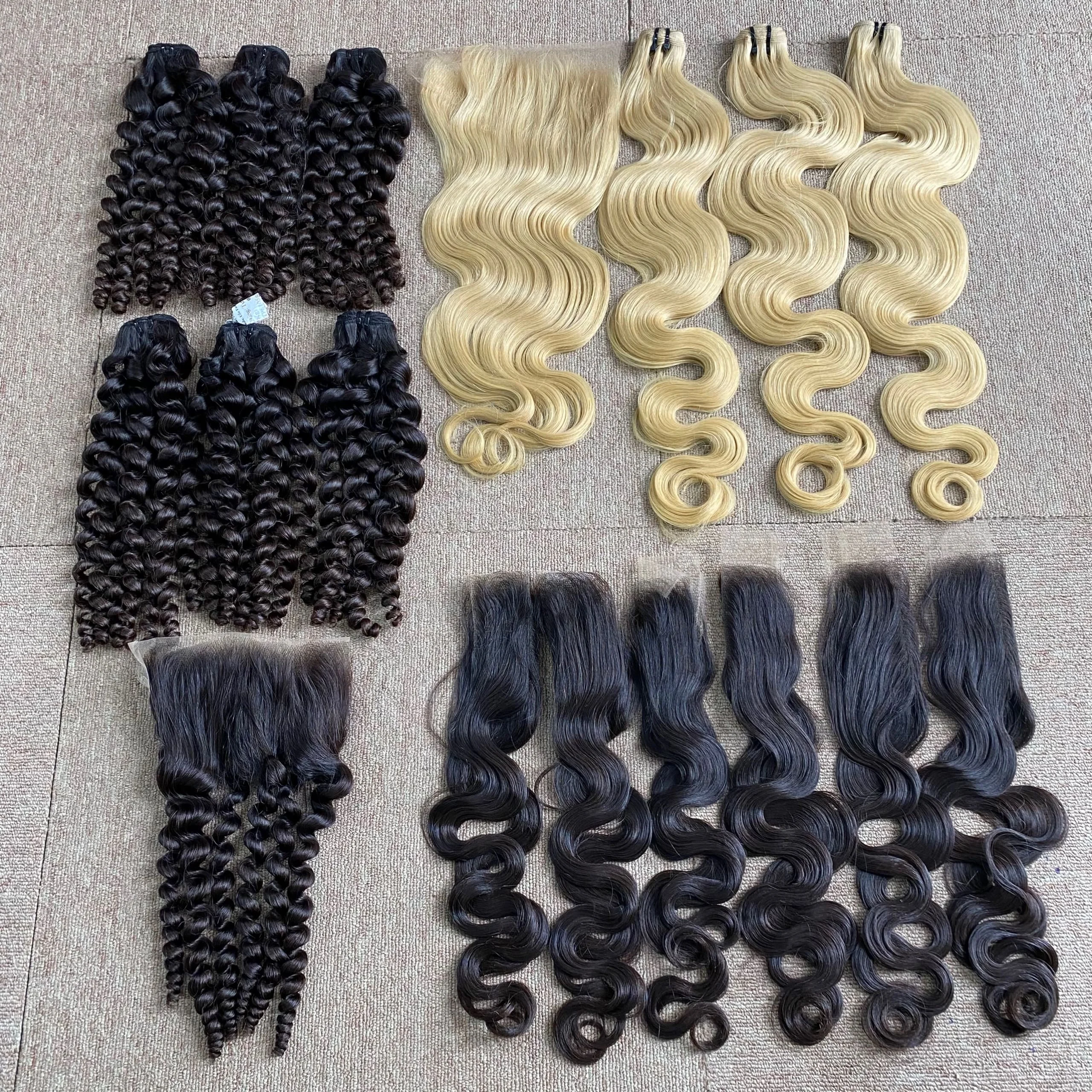 Virgin Raw Hair Different Styles And Colours Straight Wavy Curly Vietnamese Human Hair Cuticle Aligned Hair Wholesale Prices