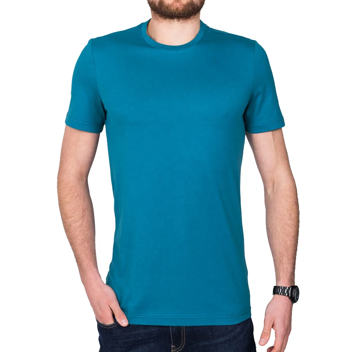 
 Мужская пустые плотная кислой очисткой с эффектом потертости вязать футболка просторная футболка  