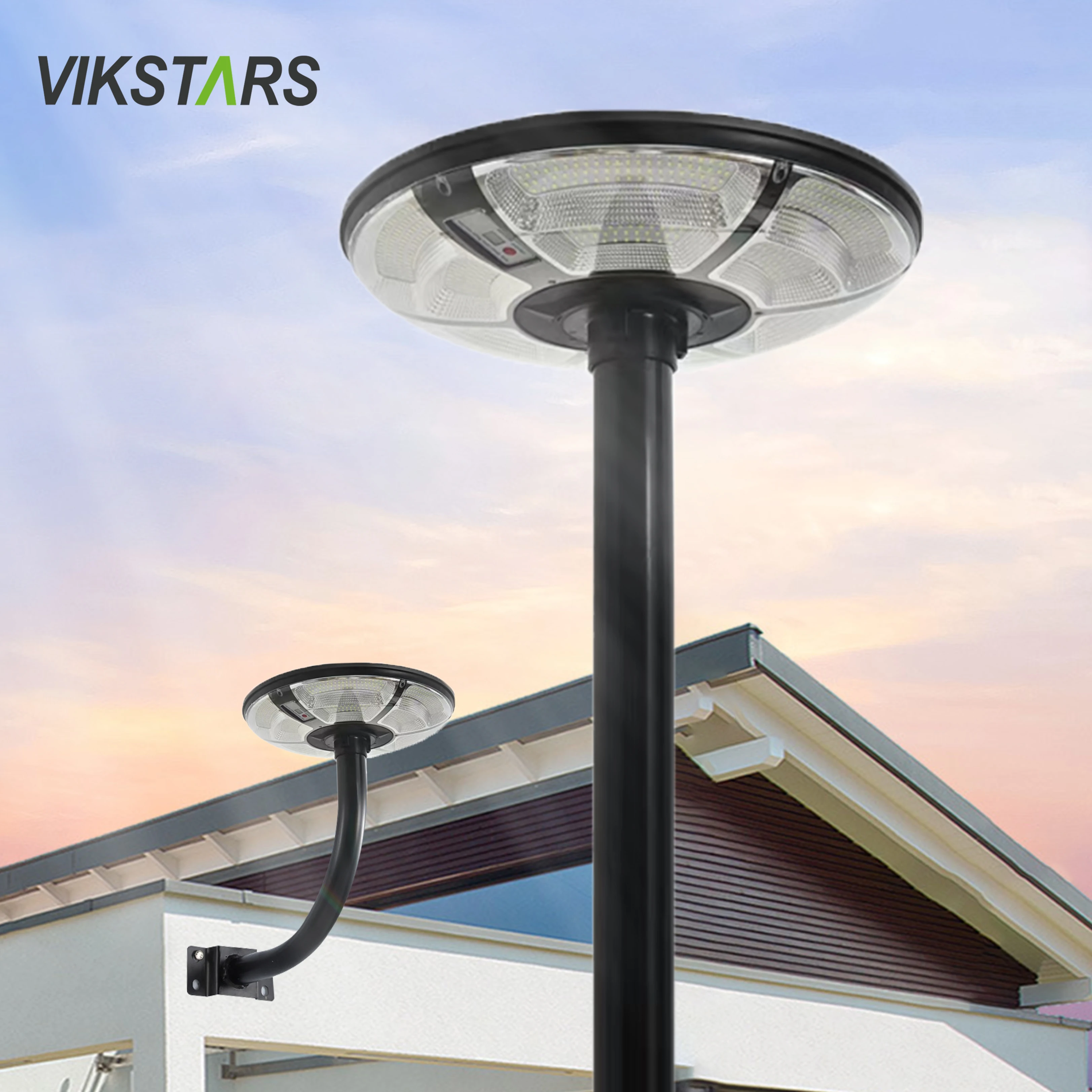 300 Вт UFO круглые дешевые мобильные солнечные садовые фонари для пешеходного сада ландшафтного двора с водонепроницаемым IP65