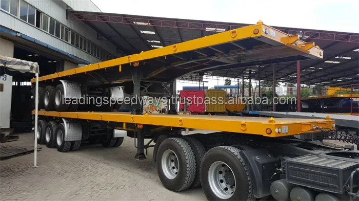 Flatbed semi trailer pan trailer 70ton color 40foot trailer for container cheap price for sale in Zambia