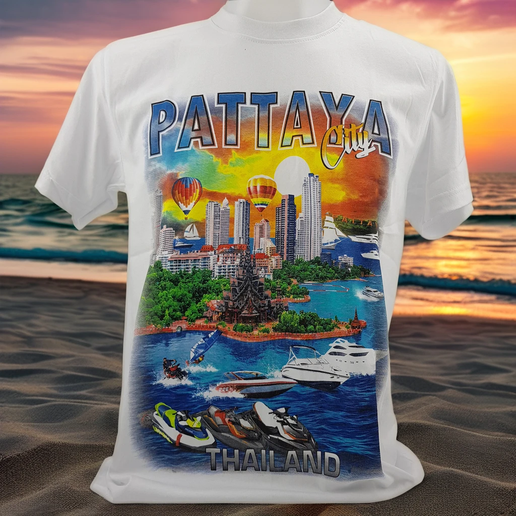 Pattaya Custom OEM T-Shirt L Size 100% Cotton Premium Quality Casual Vintage Style Custom Logo Long Silk Screen O-Neck Vest