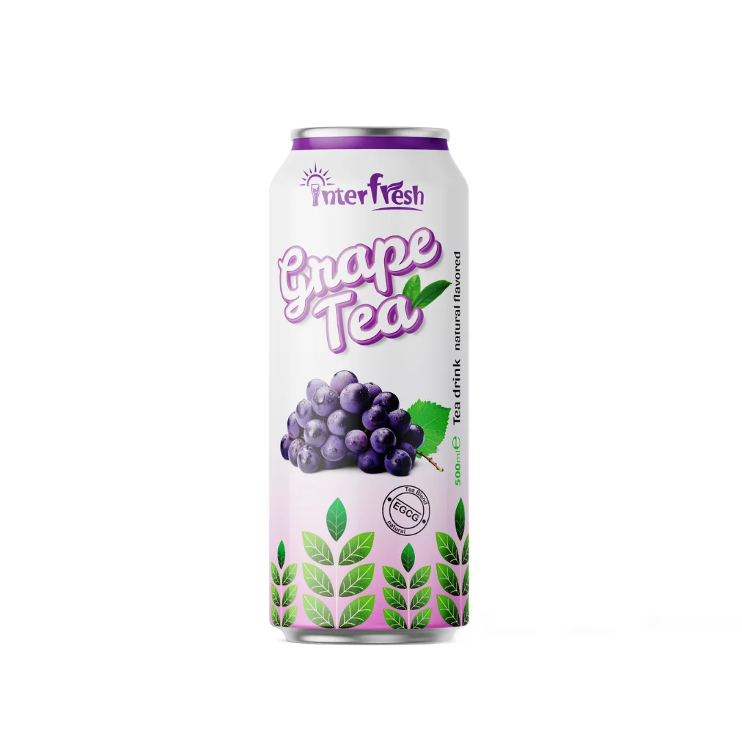 500ml Grape Tea Interfresh canned Black Tea extract with fruit juice high quality hot product from Vietnam