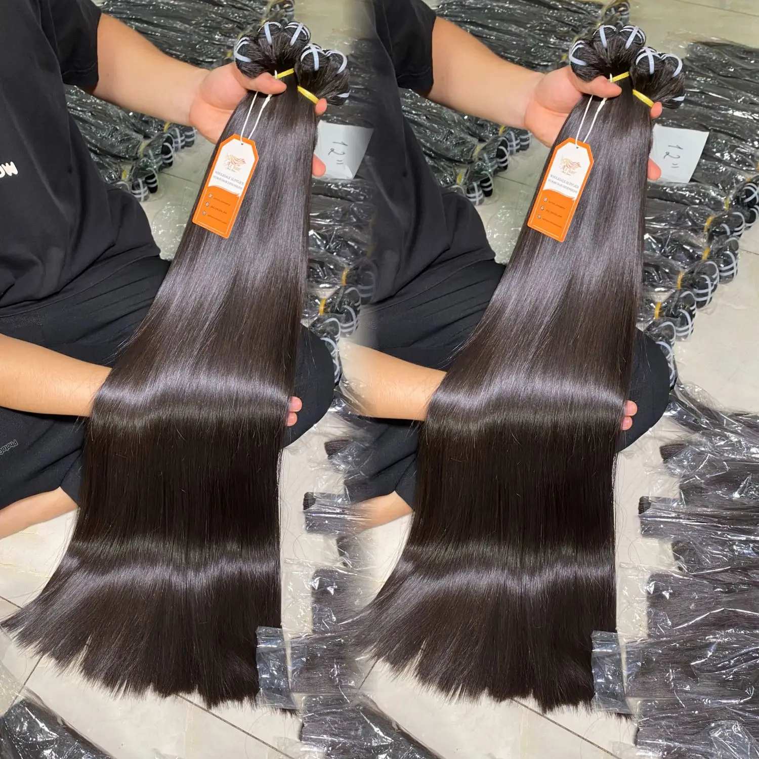 Super Double Drawn Vietnamese Human Hair Weft Straight Hair Color Hair Extensions Factory Price Wholesale Vendors