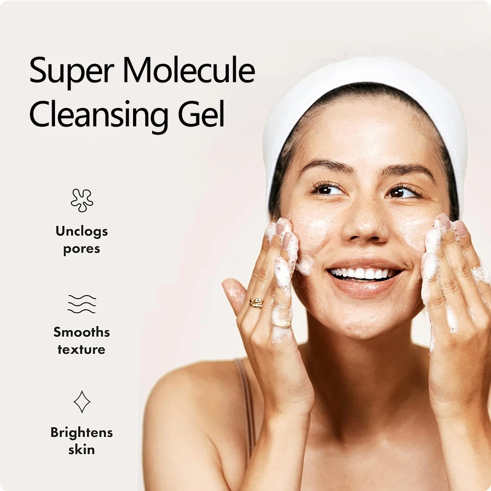 Custom Supramolecular Gold Facial Cleansing Gel Cosmetics Private Label Natural Deep Exfoliating Face Body Cleansing Scrub Gel