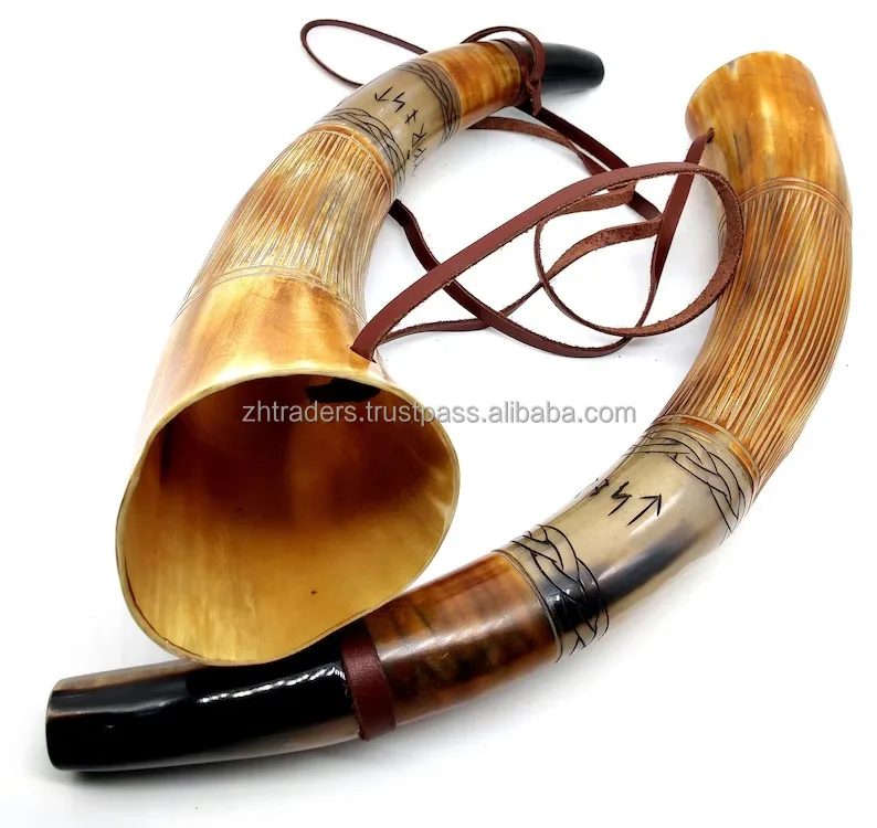 Best Quality 100% Blowing Horn  Natural Viking Blowing Horn  Ornate Sounding Horn agate