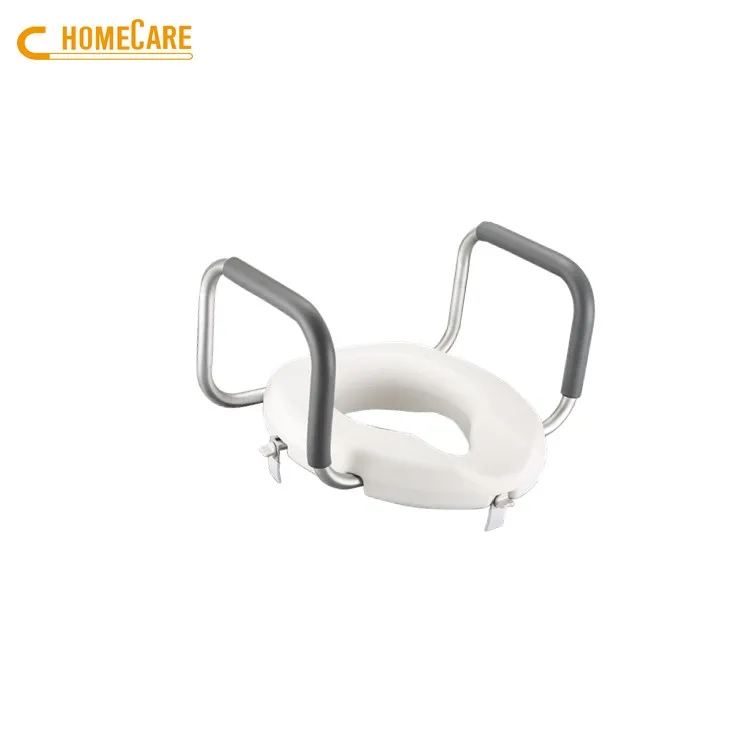 Plastic health care raised toilet seat with arms