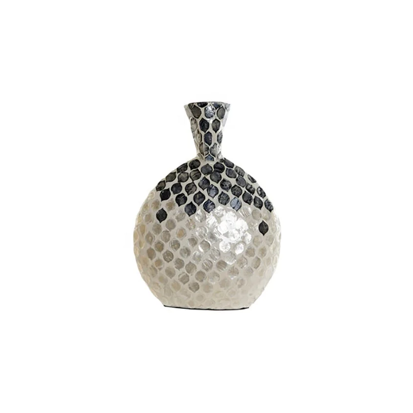 Customized Design vase Mother of pearl Flower vase  Hot item good quality made of mother of pearl shell vase bowl